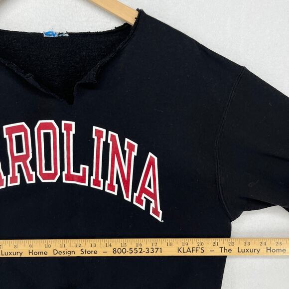 CAROLINA Sweatshirt ADULT L CHAMPION UNIVERSITY COLLEGE NC Fleece Cutout Black - Picture 13 of 15